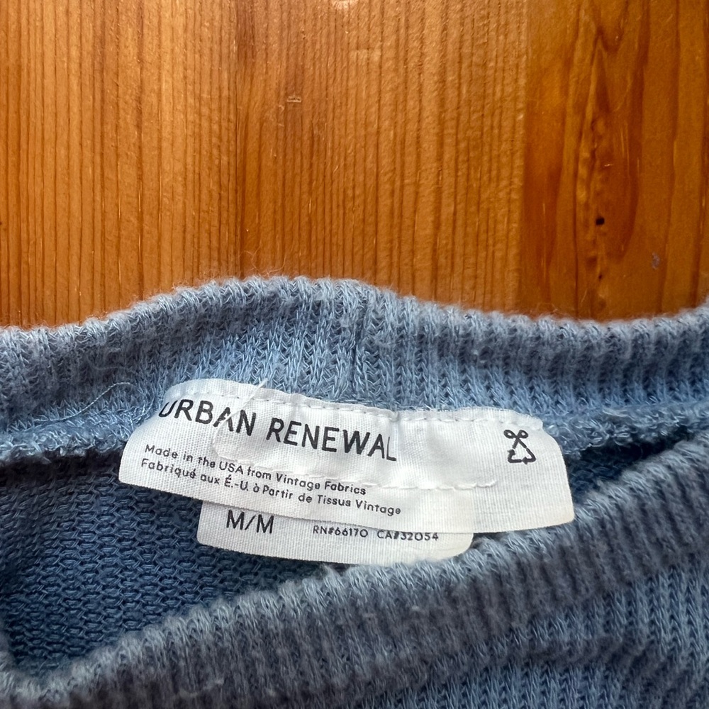Blue Ribbed Women's Top - Picture 2 of 5